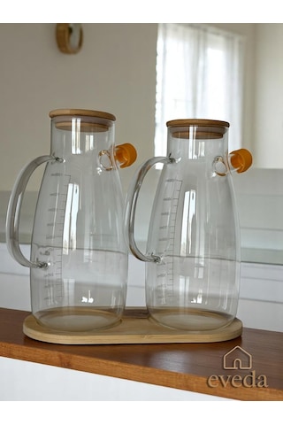 Eveda Yağdanlık İkili 1 Litre Şeffaf