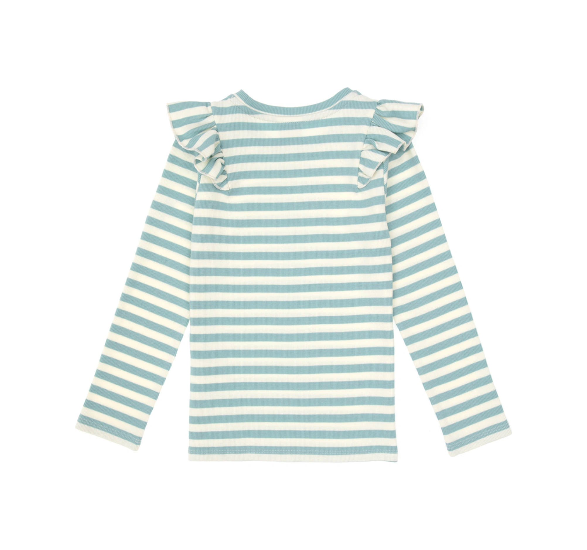 U.S. Polo Assn. Kız Çocuk Mint Çizgili Bisiklet Yaka Sweatshirt 50317983-VR090