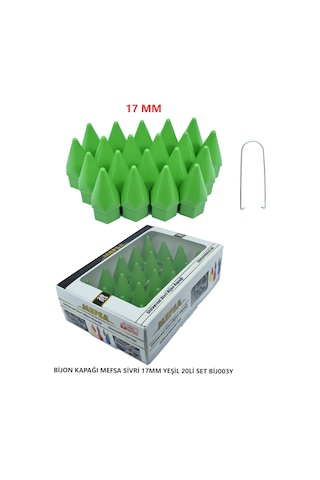 Bijon Kapağı Sivri 17 Mm Yeşil 20 Li Set