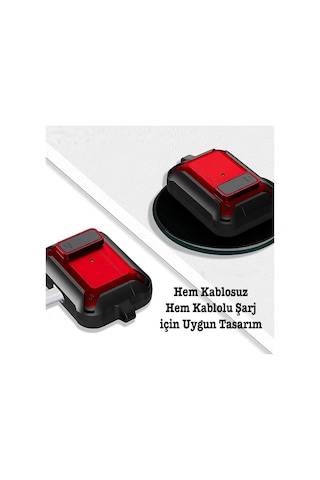 Ally Shockproof Darbe Emici Apple Uyumlu AirPods Pro Kulaklık Kılıfı Kırmızı