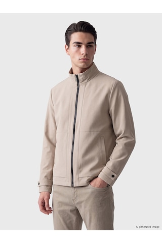 Lcwaıkıkı Classic Bej Regular Fit Dik Yaka Erkek Ceket