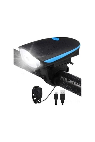 Monyee Usb Şarjlı Bisiklet Led Feneri 250 Lümen - 3 Aydınlatma Modu, 140 Db Motosiklet Tipi Hoparlör, 1200 Mah Pil, Suya Dayanıklı Mavi