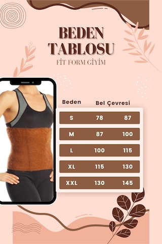 Ff Fit Form Giyim 2 Adet Deve Yün Model Bel Korse Kemer Kadın Erkek Kahverengi