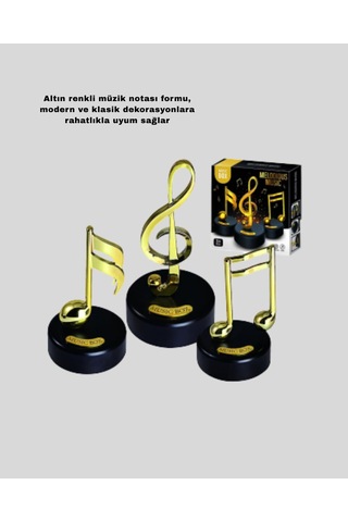 Altın Nota Temalı Müzik Kutusu Müzikli Hediyelik 67223236