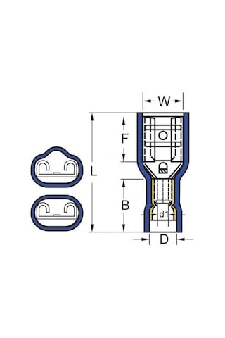 Pfd - 5638 4.0-6.0mm2 Tam İzoleli Polyamid Dişi Faston Kablo Ucu Sarı - 100 Adet