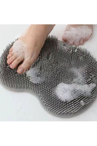 Pratik Silikon Vantuzlu Banyo Masaj Pedi Sırt Ayak Kesesi Yıkama Aleti Sırt Lifi Ayak Matı
