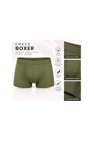 Recossa Askeri Boxer Seti Acemi Bedelli Asker Çamaşırı 6'lı Set Asker Yeşili Asker Yeşili