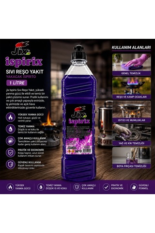 Jix Yakacak İspirto İspirix Sıvı Reşo Yakıt 1l