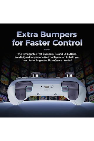 8bitdo Ultimate 2c Kablosuz 2.4g Oyun Kolu Blueberry Koyu Mavi