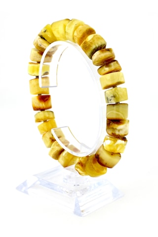 Kehribar Bileklik Amorf Tasarım Ambergold Blk23-137 Çok Renkli