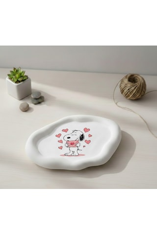 K42design Snoopy "sevgi Mektubu" Temalı El Yapımı Dekoratif Takı Ve Sunum Tepsisi 1