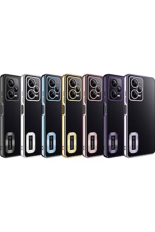Xiaomi Redmi Note 12 5g Uyumlu Logo Gösteren Kamera Korumalı Renkli Tasarım Kılıf