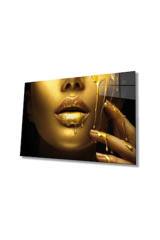 Gold Kadın Cam Tablo