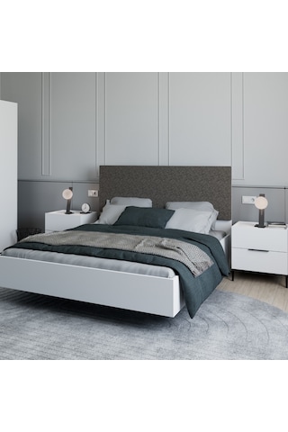 Oryana Çift Kişilik Karyola-mat Lake Beyaz 171x120x206 Cm