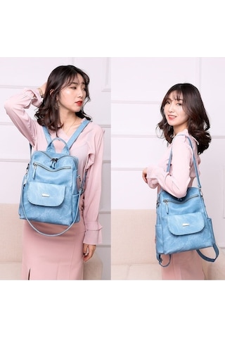 Maoyaya Zhenli Kadın Sırt Çantası Zl0290 - Mavi Renkli Siyah