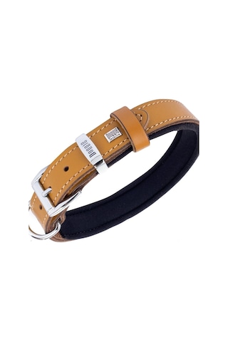 Doggie İsimlikli Deri Boyun Tasması M 2.5x37-45CM Camel