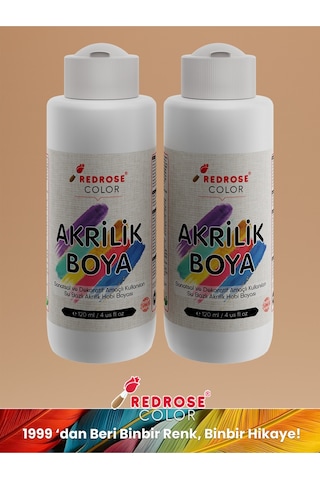 Red Rose Beyaz Akrilik Boya 2'li Set 2 x 120 ML