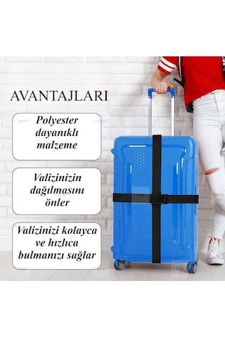 Reaktör Siyah Valiz Bavul Emniyet Kemeri 1 Adet Siyah