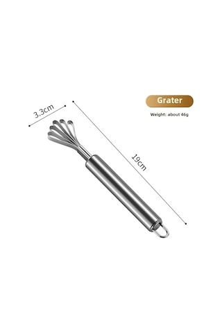 Dofolink Stainless Steel Mutfak Aleti Seti: Hindistan Cevizi Açıcı, Hindistan Cevizi Etini Kazıyan Ve Kabuğu Kırıcı Lastik Çekiç Başlı Araçlar