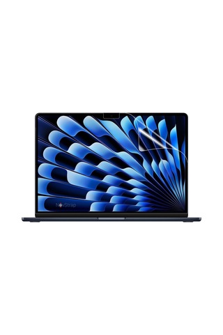 Novstrap  Macbook Air 15 İnç A2941 M2 Çip İle Uyumlu Parlak Kılıf + Siyah Klavye Kılıfı + Film Karışık Çok Renkli