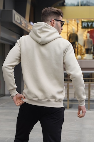 Madmext Bej Kapüşonlu Regular Fit Erkek Sweatshirt 6033 Bej