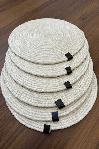 Amerikan Servis Supla 6lı Takım Ve Ekmek Sepeti Tabak Altlığı Sunum Krem