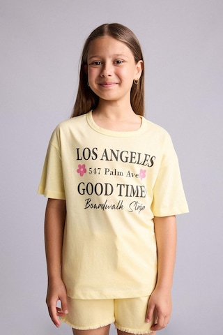 Defacto Bisiklet Yaka Baskılı 2li Kısa Kollu Tişört Kız Çocuk H2155a826smyl83 Sarı-yl83