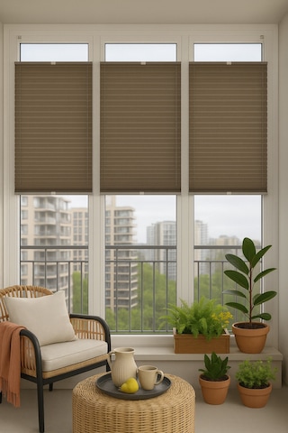 Antrasit Plise Katlanır Cam Balkon Perdesi - Ofis Perdesi - Mutfak Perdesi - Salon Perdesi