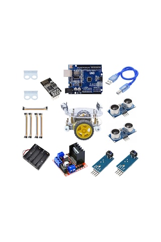 Yuvarlak Şase 2wd Engelden Kaçan Ve Çizgi Takip Eden Wi-Fi Robot