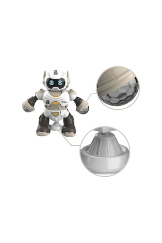 3d Disko Işıklı Ve Müzikli Dans Eden Elektronik Robot Oyuncak Piller Hediye 19 Cm.