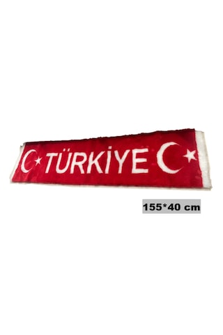 Torpido Üstü Ay Yıldızlı Türkiye Yazılı Peluş Örtü 155 40 Cm