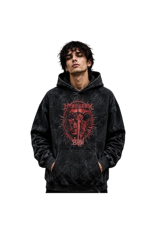 Sevbano Megadeth Lamb Of God Rock Metal Müzik Grubu Baskılı Unisex Oversi Siyah