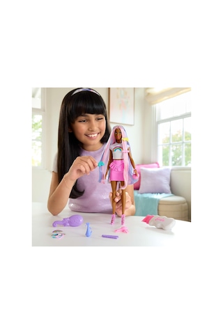 Barbie Gökkuşağı Saçlar Bebeği Kahverengi Saçlı Jjp08