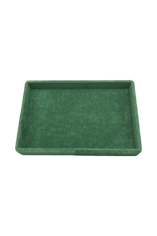Yerli Üretim Küçük Boy Süet Kumaş Yeşil 22/14 Cm Servis Tablası