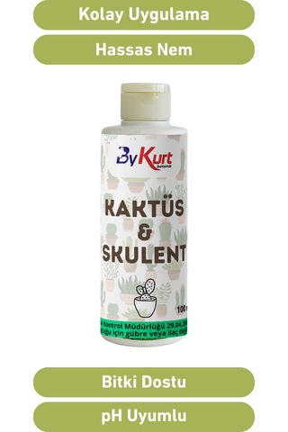 Bykurt Kaktüs & Sukulent Besini 100ml Yavru Ve Çiçek Gelişimini Destekleyen Organik Besin 100 ML