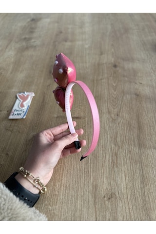 Fuşya Boncuklu Fiyonklu Kız Çocuk Tacı - Fuşya