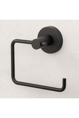Siyah Kapaksız Wc Kağıt Aparatı Vidalı Paslanmaz Metal Duvar Tipi Tuvalet Kağıtlık Banyo Aksesuarı Diğer