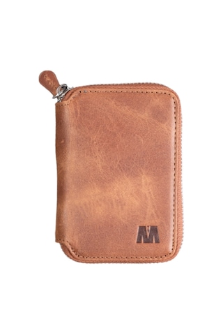 Mft Leather Hakiki Deri Unisex Fermuarlı Cüzdan Lotus 1616 Tiguan Taba