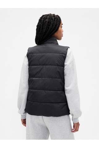 Gap V-frch Logo Lw Puffer Vest Kadın Siyah Yelek 791282002