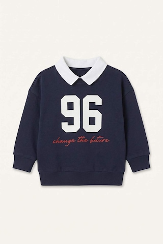 Defacto %100 Pamuk Oversıze Polo Yaka Baskılı Sweatshirt Kumaşı Sweatshirt Erkek Bebek H9810a526aunv241 Lacivert-nv241