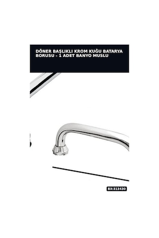 Döner Başlıklı Krom Kuğu Batarya Borusu - 1 Adet Banyo Musluk Aksesuarı Bx-313430 6997