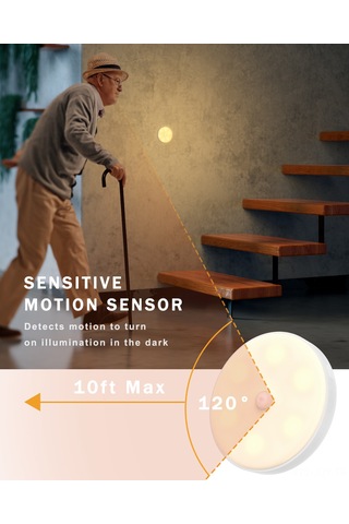Youmex Ev Feneri Akıllı Hareket Sensörlü, Usb Şarjlı, Manyetik Montajlı, 3 Modlu Islak Işık, Dolap Ve Yatak Odası İçin, 2 Adet Paket Diğer