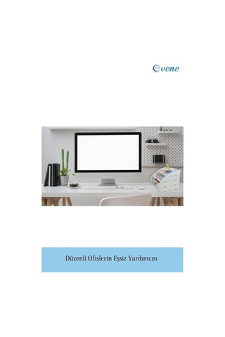 Evene Dosya Düzenleyici Masa Üstü Organizer Ahşap Evrak Raflı Model 3, Beyaz