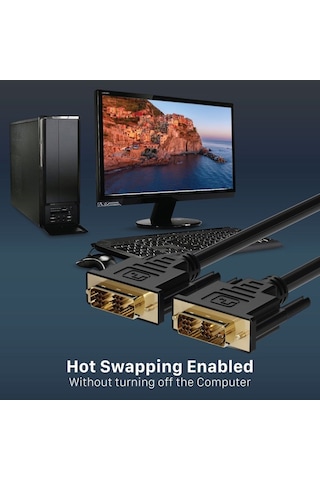 Dvi To Dvi 18+1 Kablo Ara Bağlantı Dvi-D 1.8M Monitör Tv Bağlama