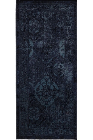 Eskitme Halı, Koyu Mavi, 80x180 Cm