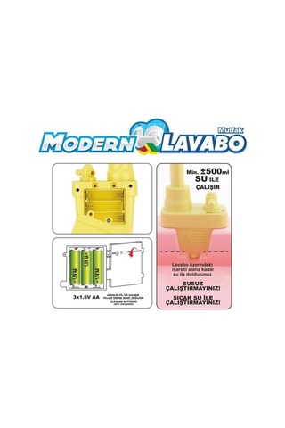 Kayyum Modern Çeşmeli Lavabo Seti Pilli Mutfak Oyuncak Seti