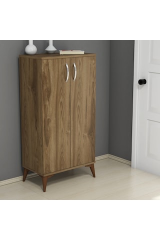 Ferniso Mobilya 2 Kapaklı 4 Bölmeli Ayakkabılık Hud Ceviz