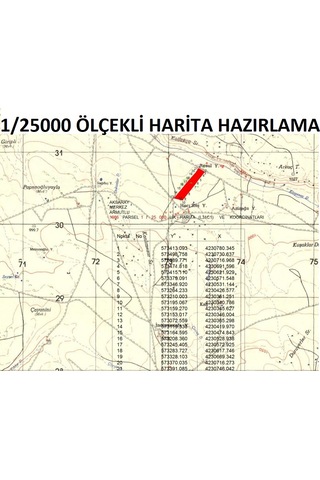 1-25000 Ölçekli Harita Parsel ve Koordinatlı