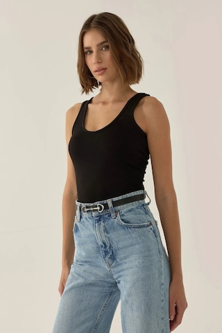 Hiccup Erin V Yaka Crop Top Siyah
