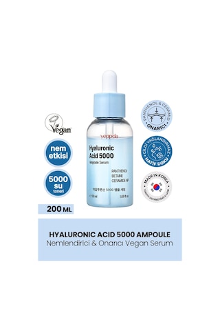 Yeppda Hyalüronik Asit Kompleksi İçeren Nemlendirici Serum Yeppda Hyaluronic Acid 5000 Serum 50 ML Büyük Boy